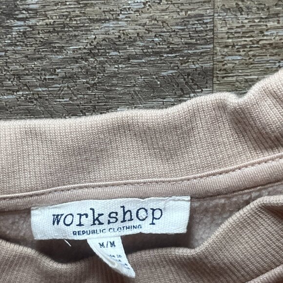 Workshop Republic Clothing Cream Tan Crewneck Sweatshirt - Size M - Picture 2 of 4